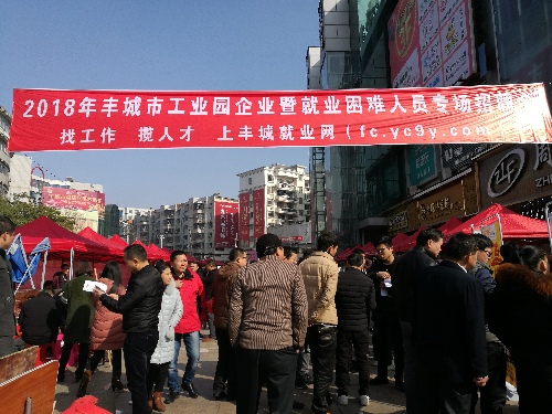 江西省豐城市舉辦2018年工業(yè)園企業(yè)暨就業(yè)困難人員專場招聘會